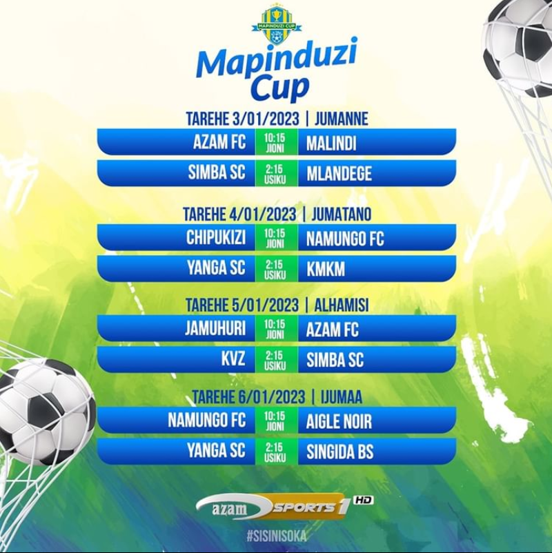 Ratiba Na Matokeo Ya Kombe la Mapinduzi | Mapinduzi Cup Fixture Results and Standings 2024-2024